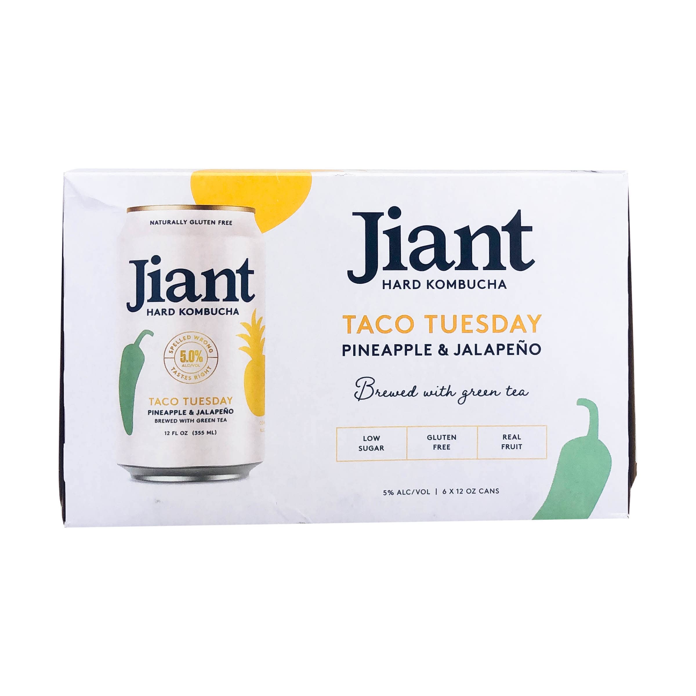 新品未使用 AMBUR Tajtan 7.5(2E) バーガンディー Jiant Hard Kombucha, Kombucha Hard Taco Tuesday, 6pk, 12 Fl Oz